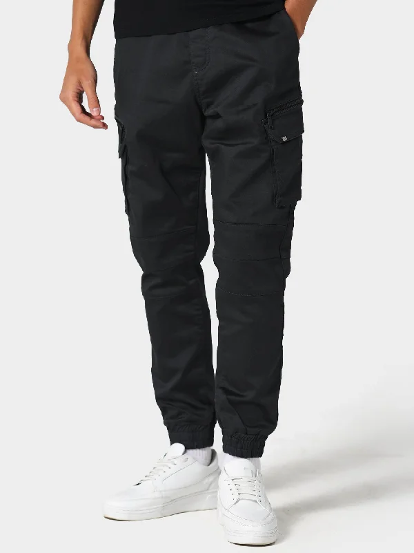 short stretch pants -Ware Charcoal Cargo Pants