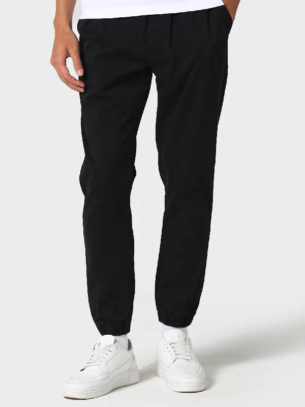 maroon fitted pants -Weybridge Black Cuffed Chinos