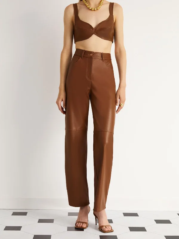 tangerine pants -Wide Leg Pleather Pants