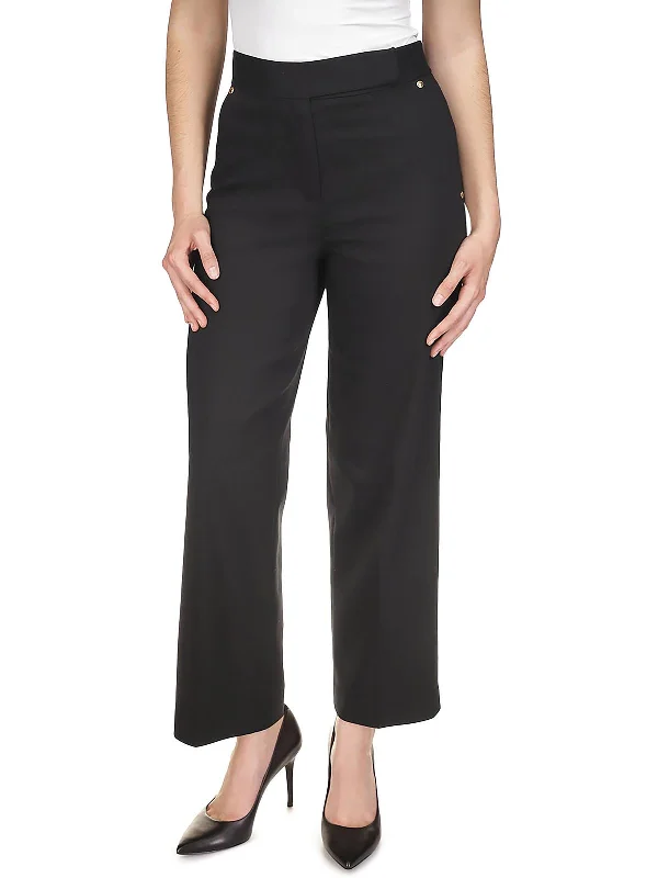 active check pants -Womens Ankle Casual Straight Leg Pants