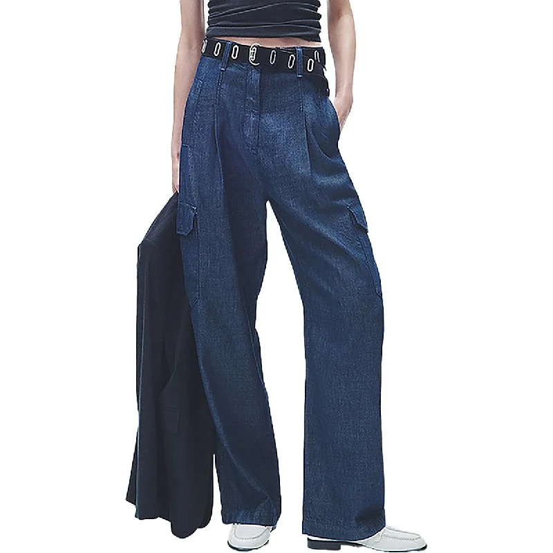 piped trim pants -Womens Cargo Wide Leg Wide Leg Jeans