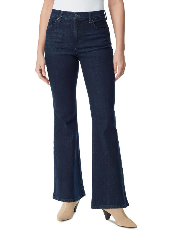 club night pants -Womens Dark Wash Slimming Flared Jeans