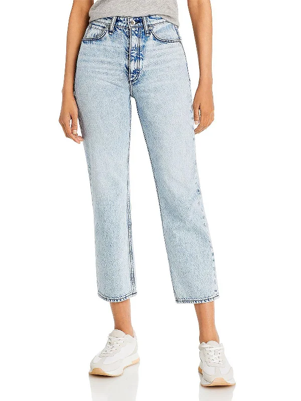 moss weave pants -Womens Denim Ankle High-Waist Jeans