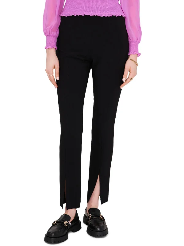 lilac performance pants -Womens Front Slit High Rise Ankle Pants