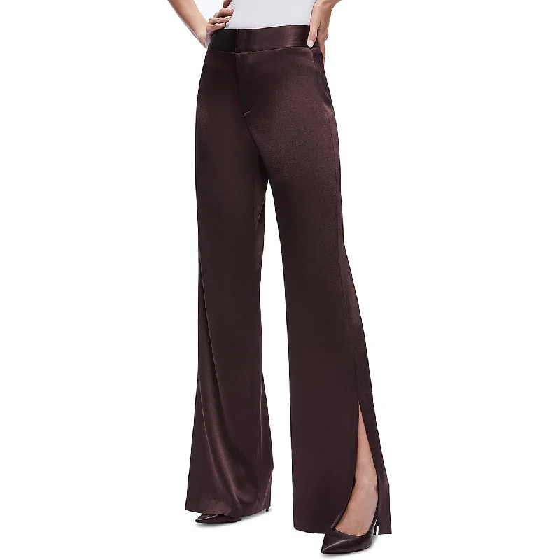 crisp stretch pants -Womens High-rise Casual Wide Leg Pants