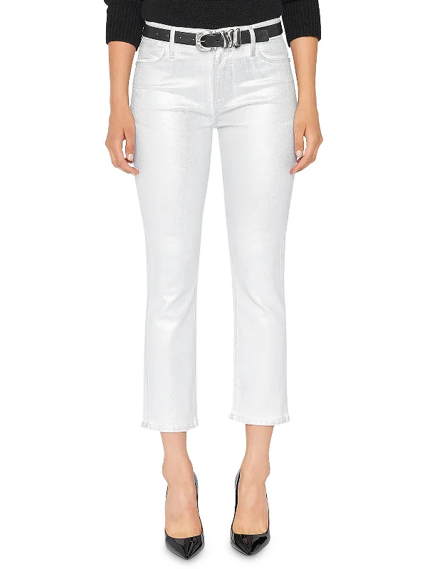 urban slim pants -Womens High Rise Coated Ankle Jeans