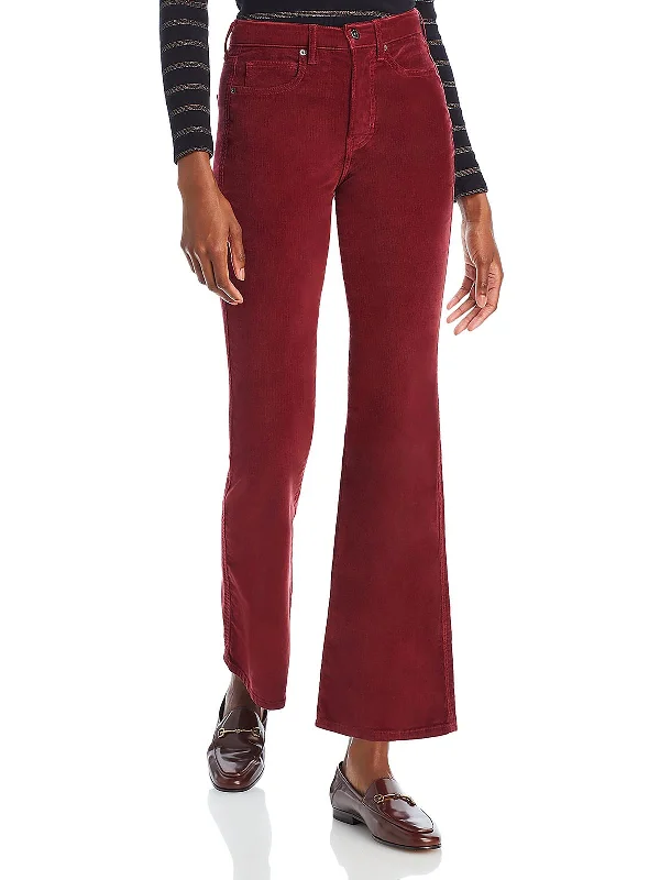 ruched hem pants -Womens High Rise Corduroy Bootcut Jeans