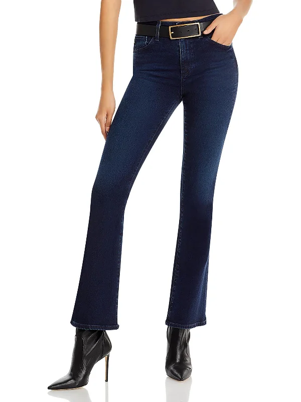 piped trim pants -Womens High Rise Denim Bootcut Jeans