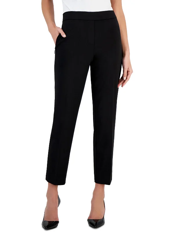 wave weave pants -Womens High-Rise Polyester Ankle Pants