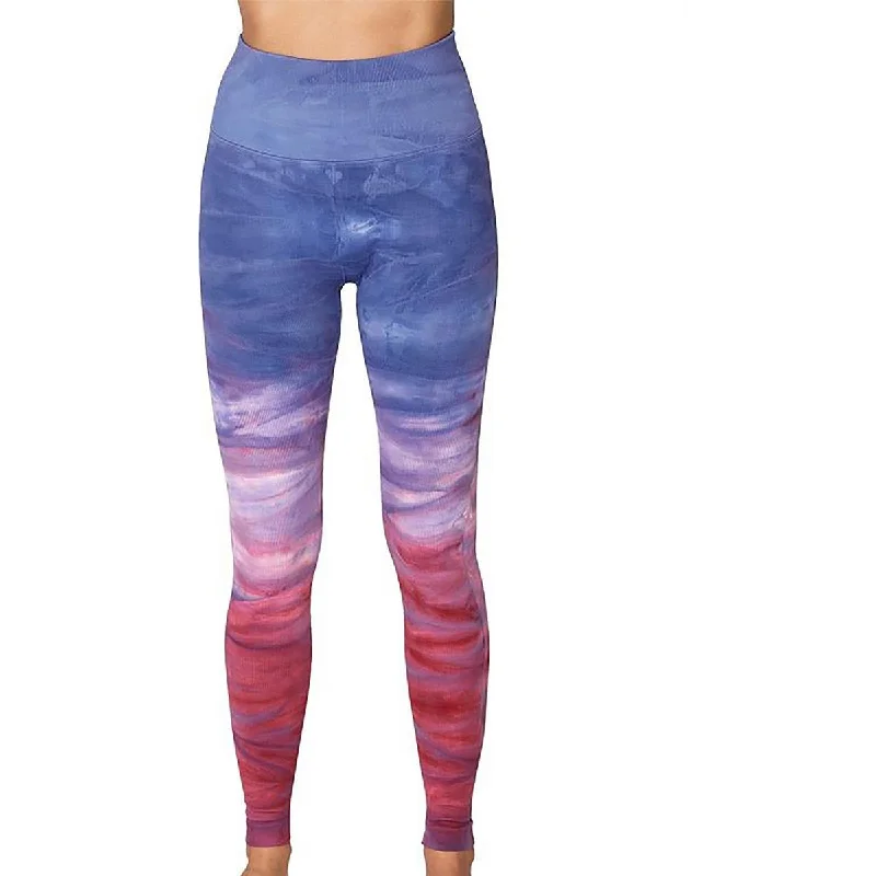 sepia pattern pants -Womens High Rise Watercolor Leggings