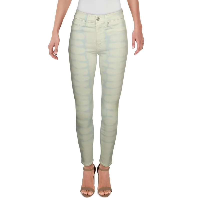 long check pants -Womens High Waist Tie-Dye Skinny Jeans