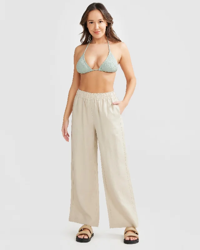 emerald active pants -Sand Linen Pants