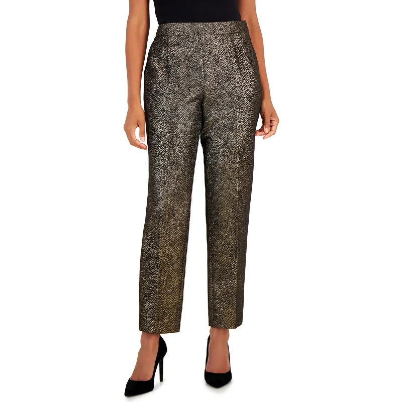 brick tactical pants -Womens Metallic High Rise Straight Leg Pants