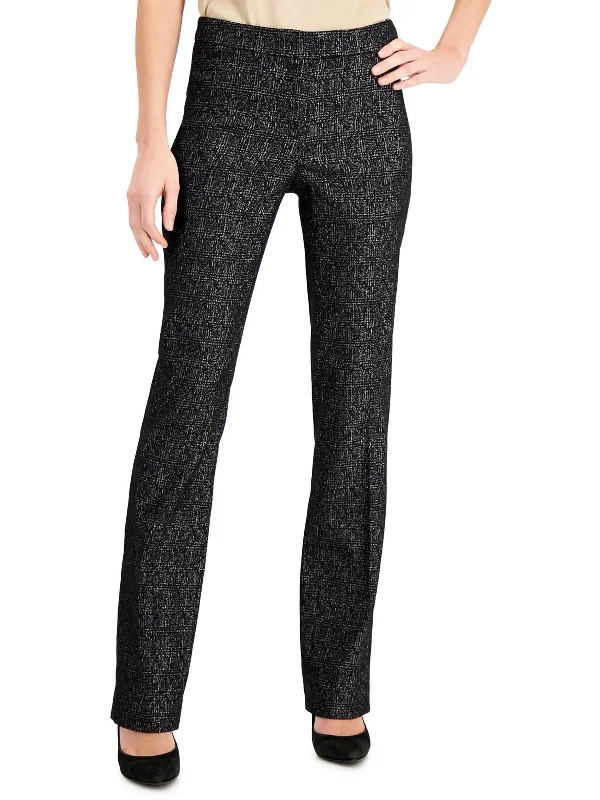 junior active pants -Womens Metallic Mid-Rise Flared Pants