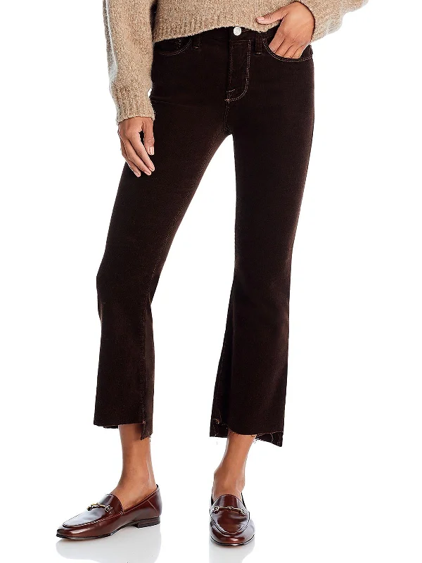 dusk blue pants -Womens Mid Rise Crop Bootcut Pants