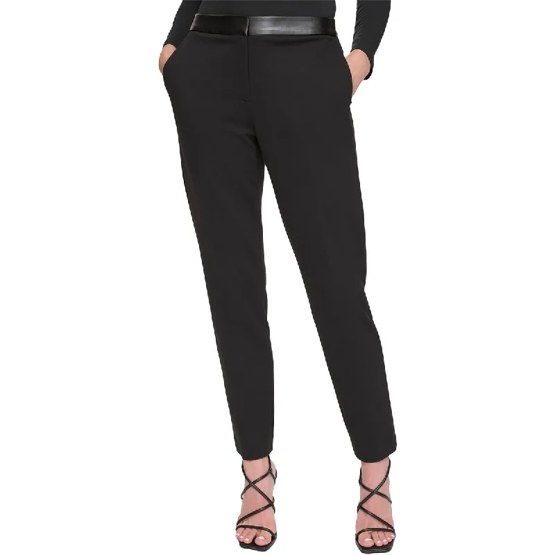 azure performance pants -Womens Mid-Rise Mixed Media Ankle Pants