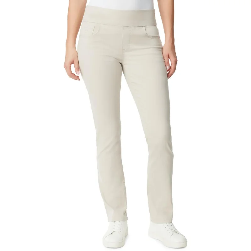 champagne weave pants -Womens Pockets Ankle Slim Jeans