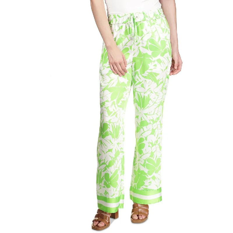 slim pattern pants -Womens Printed Straight-Leg Wide Leg Pants