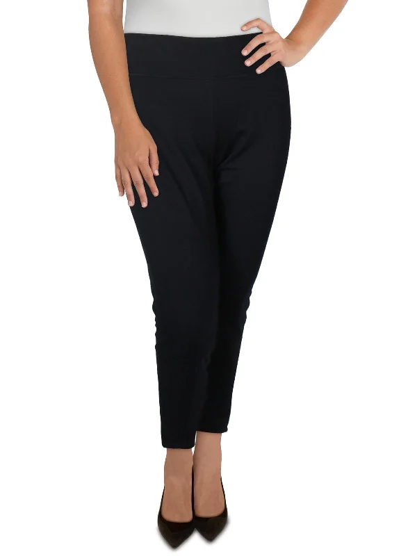 bell edge pants -Womens Pull On Stretch Straight Leg Pants