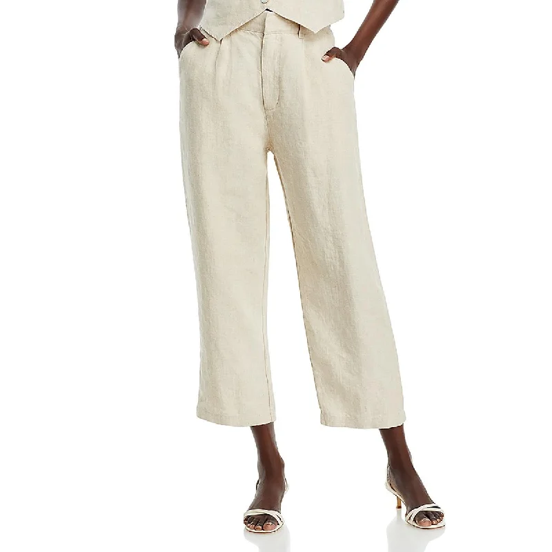 elbow stretch pants -Womens Relaxed Pleated Trouser Pants