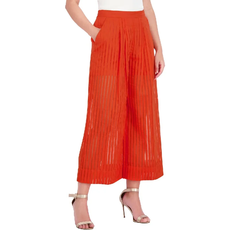 chili bold pants -Womens Sheer Striped Wide Leg Pants