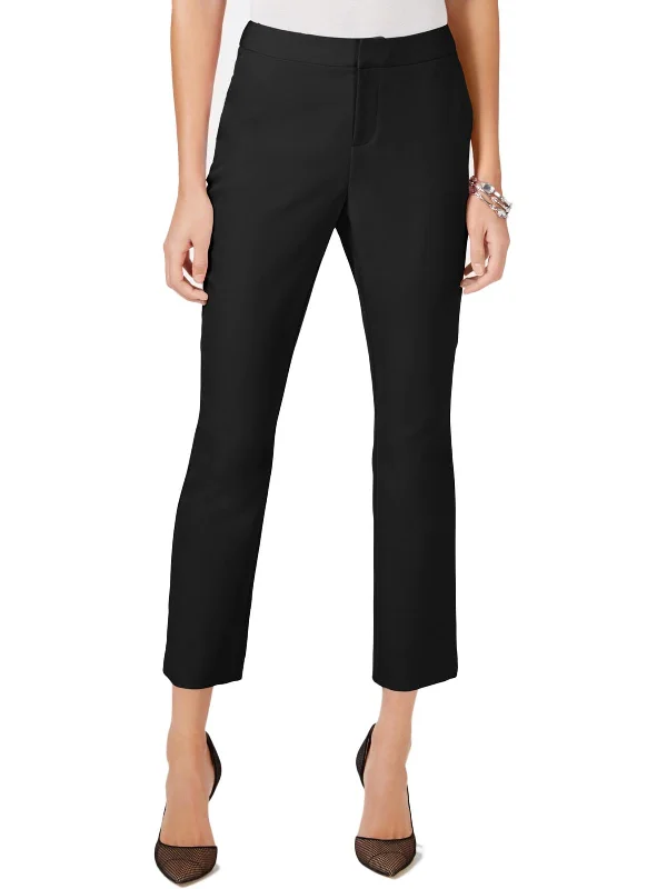 slim stretch pants -Womens Slim Leg Mid-Rise Ankle Pants