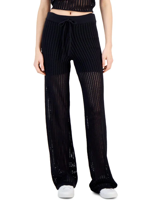 junior pattern pants -Womens Straight -Leg Long High-Waisted Pants