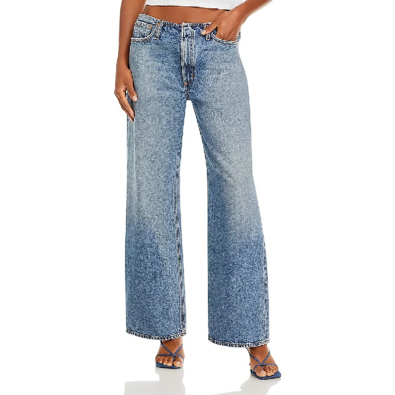 indigo lounge pants -Womens Wide Leg Mid Rise Wide Leg Jeans