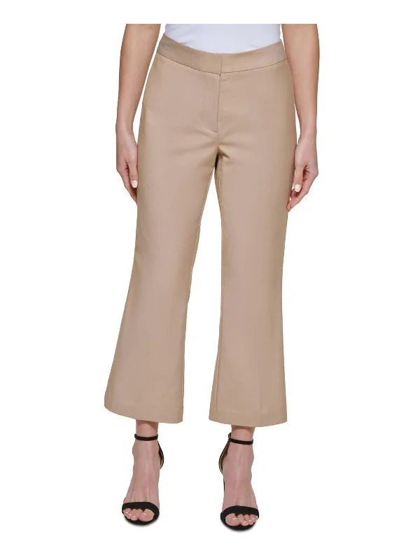 jet weave pants -Womens Woven Flare Ankle Pants